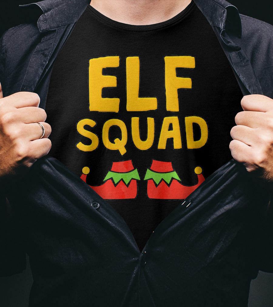 ELF SQUAD Fun Holiday Elf Shoes Festive T-Shirt