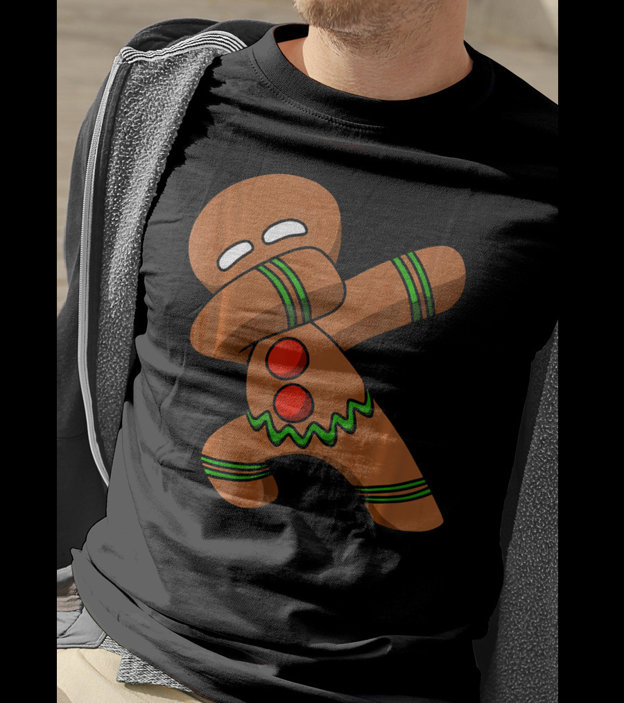 Dabbing Gingerbread Man Funny Christmas Cookie Dance T-Shirt