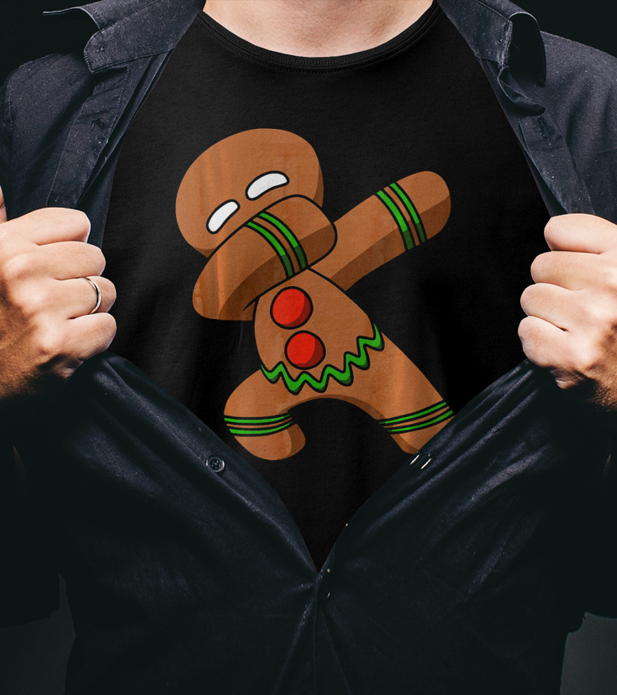 Dabbing Gingerbread Man Funny Christmas Cookie Dance T-Shirt