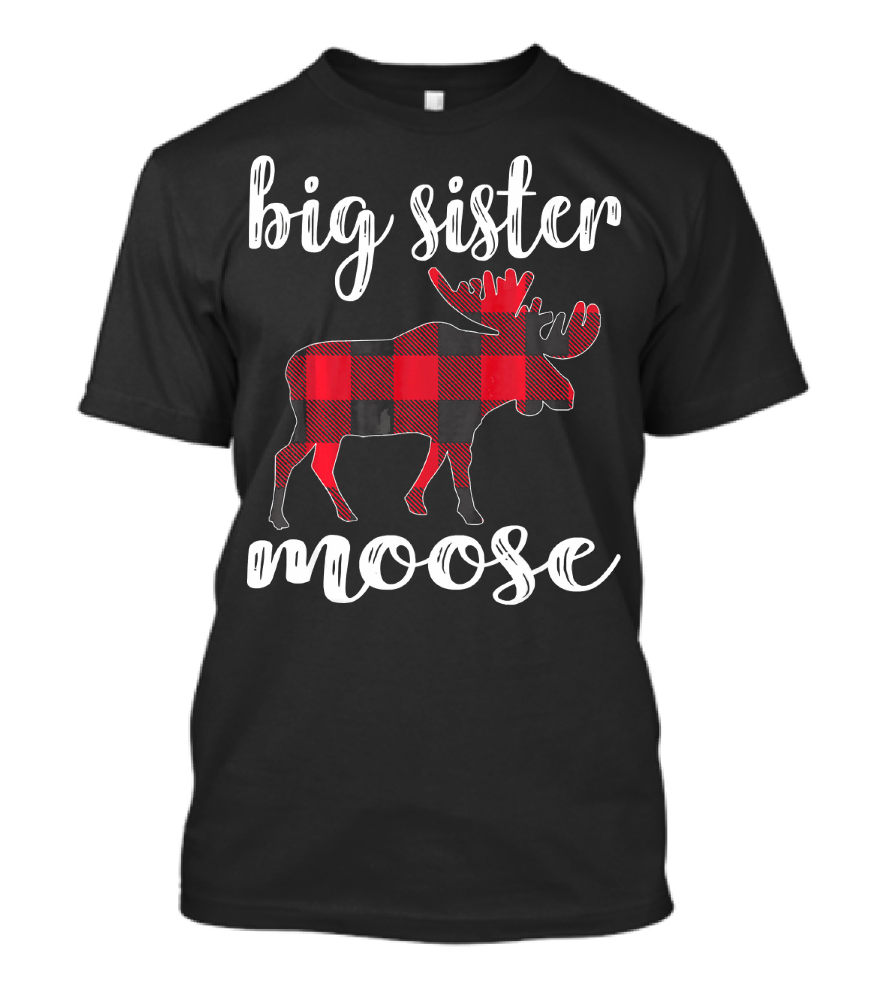 Big Sister Moose Buffalo Plaid T-Shirt