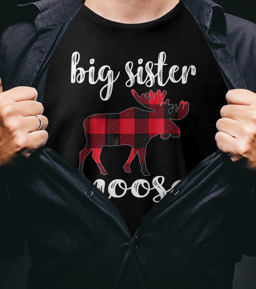 Big Sister Moose Buffalo Plaid T-Shirt