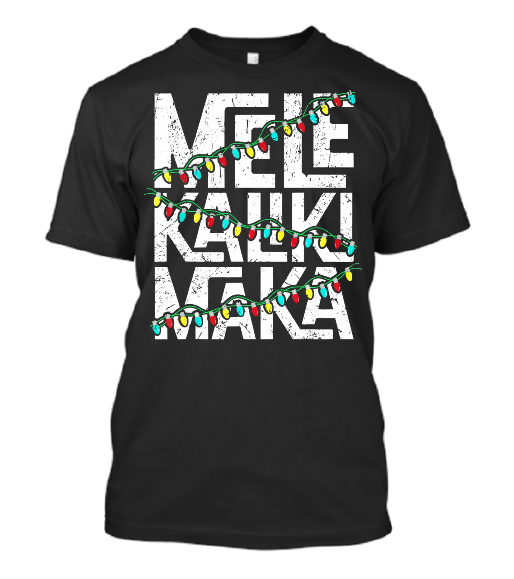 Mele Kalikimaka Hawaiian Christmas Lights Holiday T-Shirt