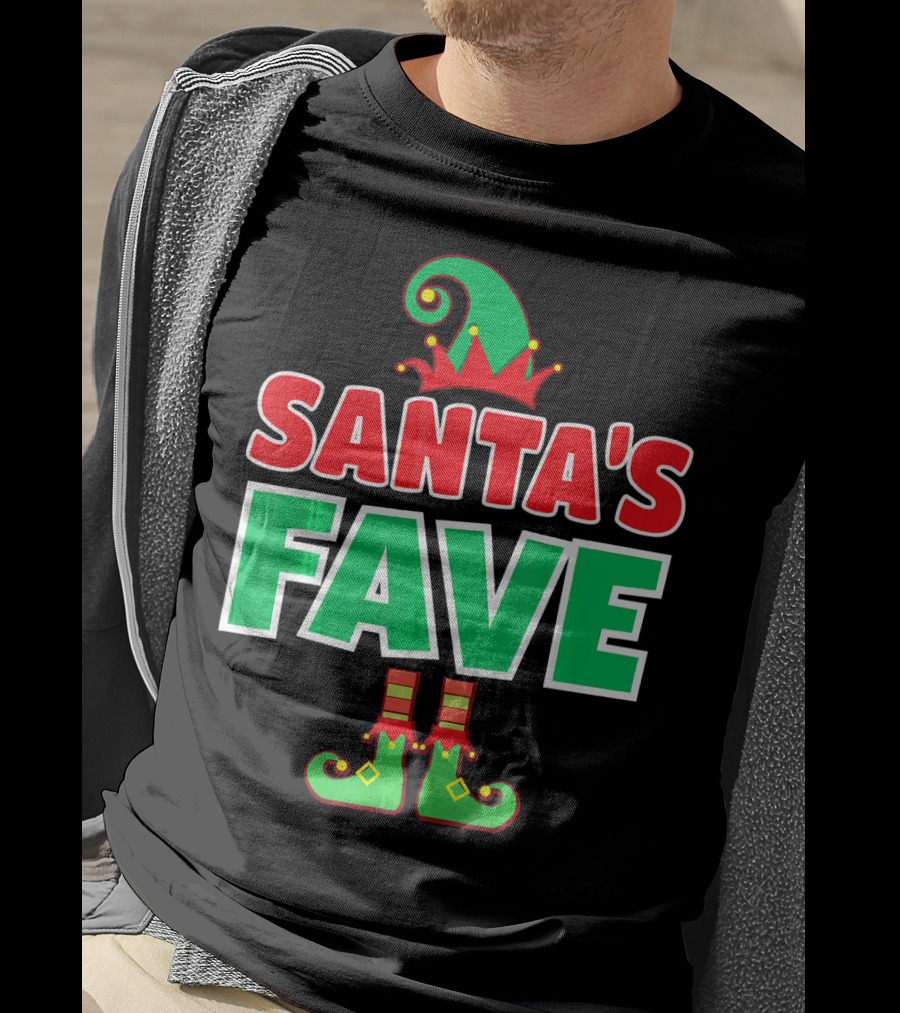 SANTA'S FAVE Elf Hat And Boots T-Shirt