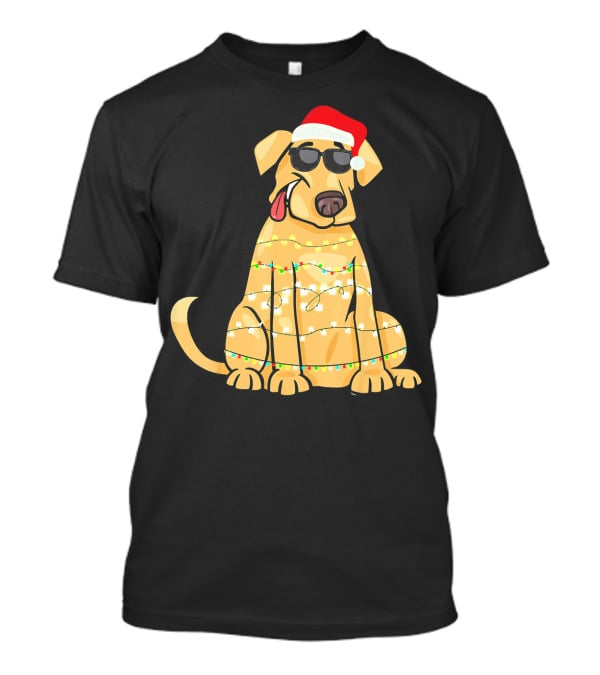 Labrador Santa Claus Christmas Lights Sunglasses T-Shirt