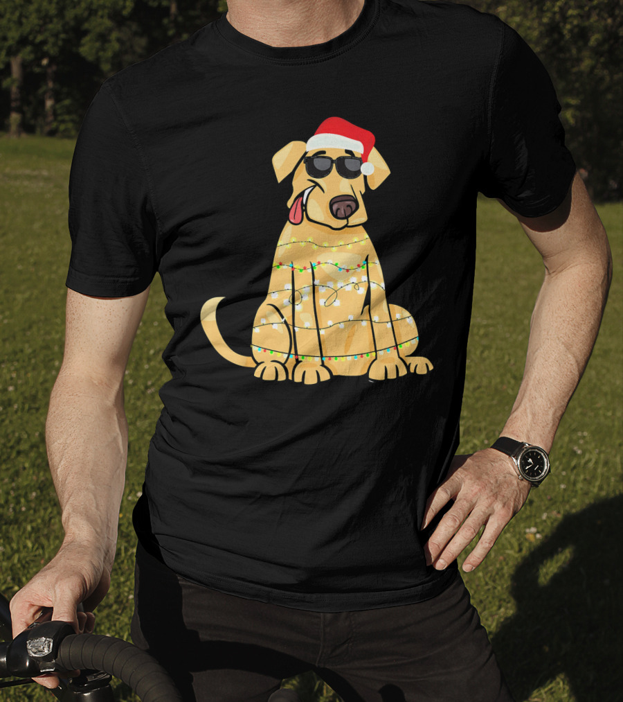 Labrador Santa Claus Christmas Lights Sunglasses T-Shirt
