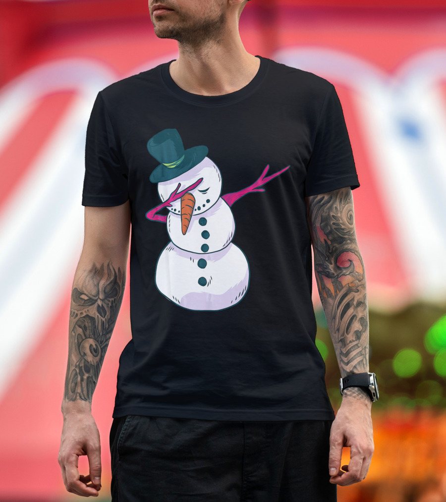 Christmas Snowman Dabbing Festive Dance Move T-Shirt