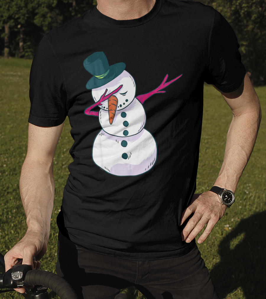 Christmas Snowman Dabbing Festive Dance Move T-Shirt
