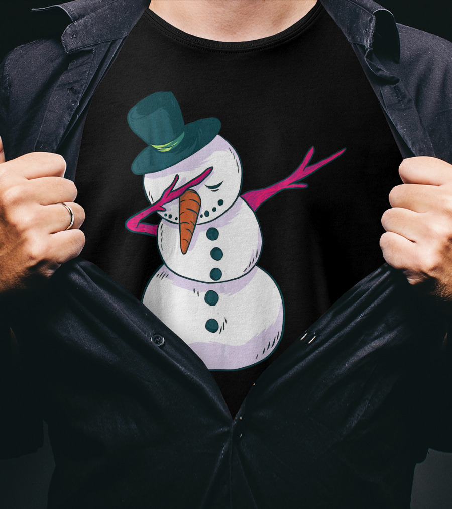 Christmas Snowman Dabbing Festive Dance Move T-Shirt