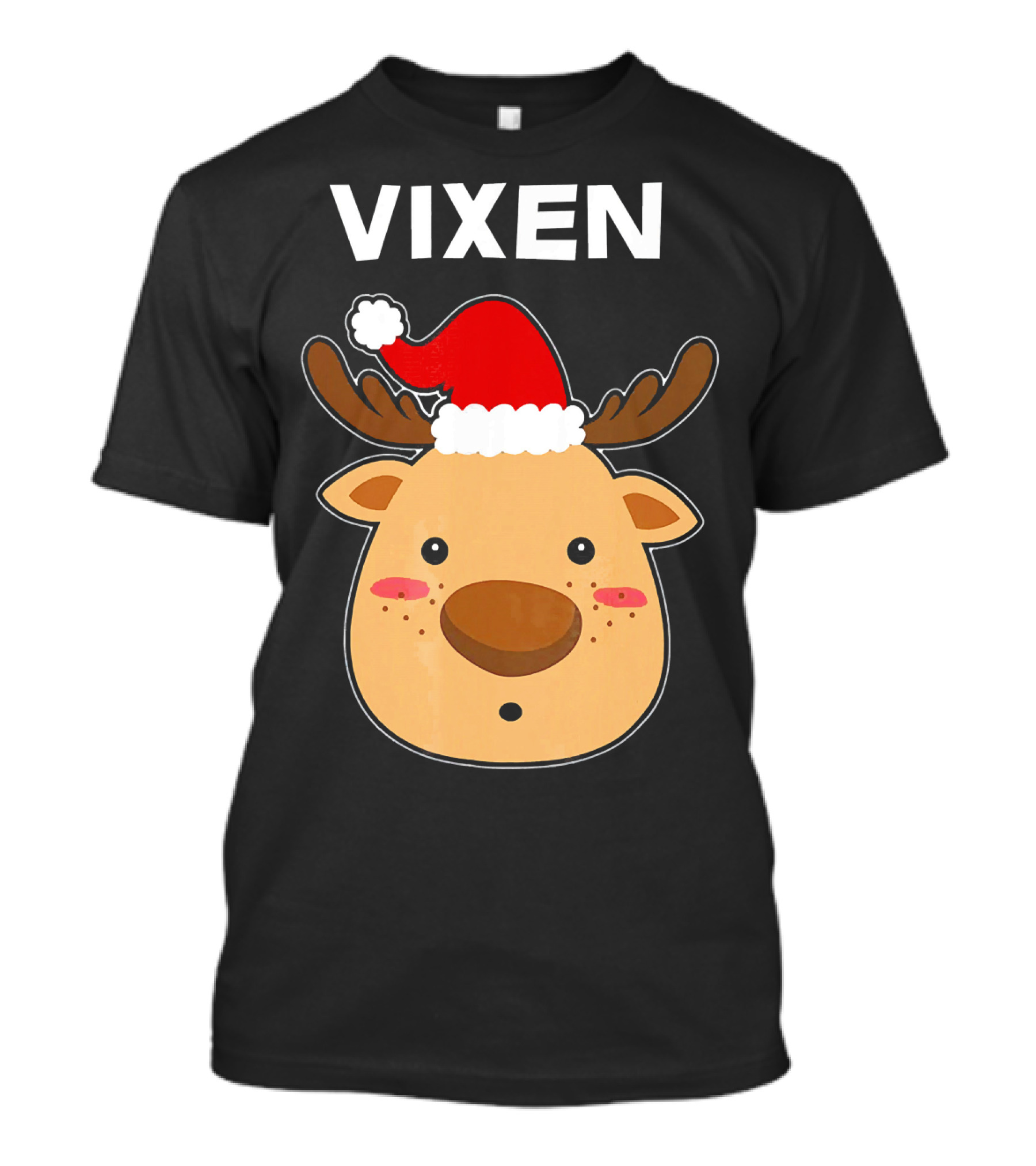 Vixen Santa Hat Reindeer T-Shirt