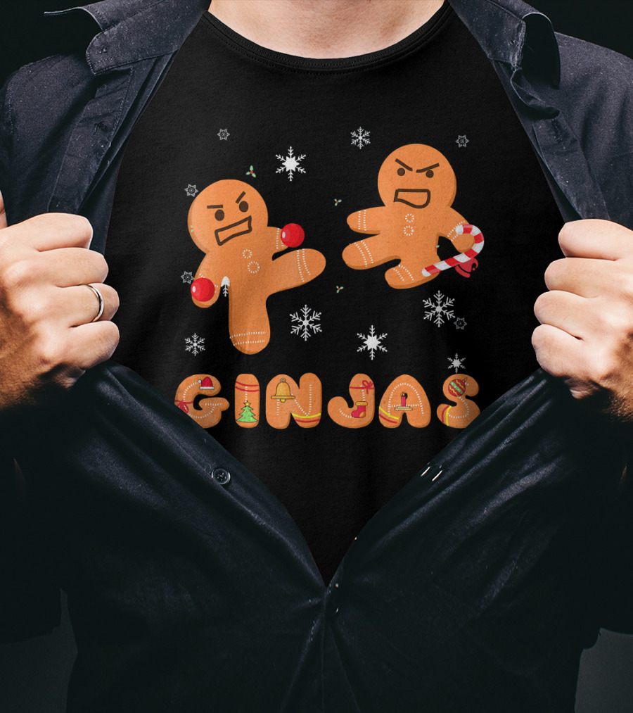 Ginjas Gingerbread Ninjas Holiday Fun T-Shirt