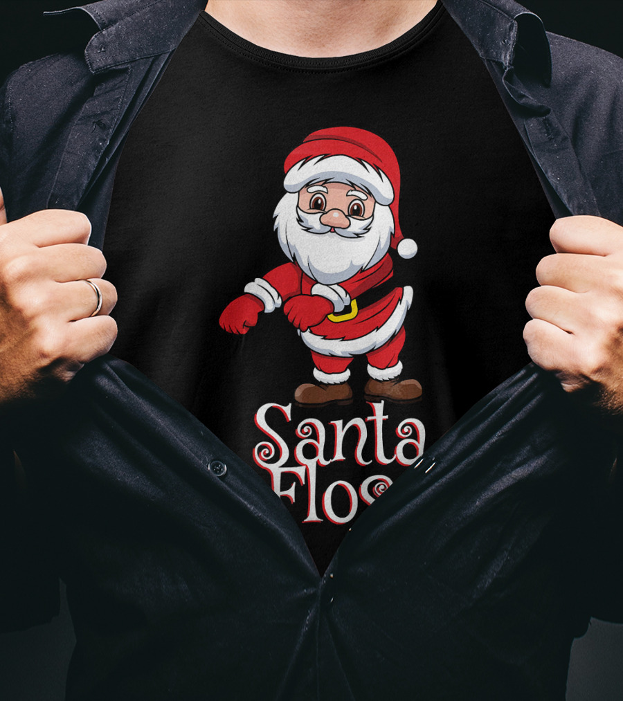Santa Floss Christmas Hand Drawn Santa⟩ T-Shirt