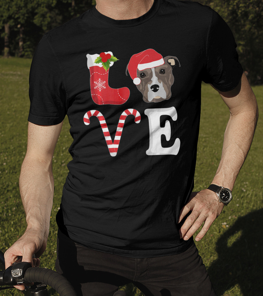 Love Christmas Pitbull Santa Pit Bull T-Shirt