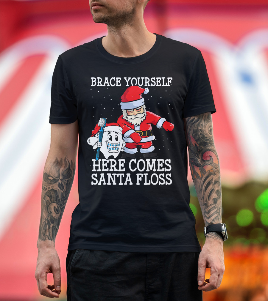 Brace Yourself Here Comes Santa Floss T-Shirt