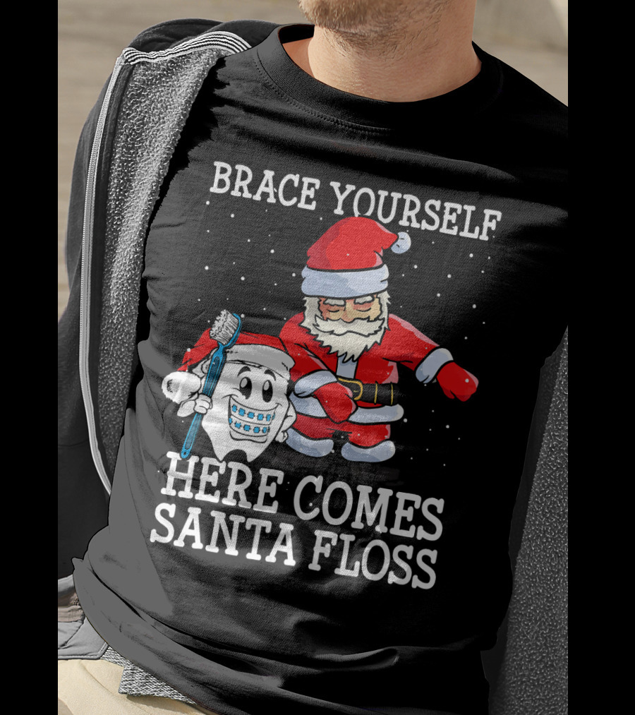 Brace Yourself Here Comes Santa Floss T-Shirt