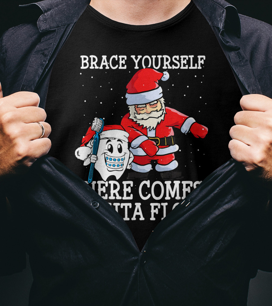 Brace Yourself Here Comes Santa Floss T-Shirt