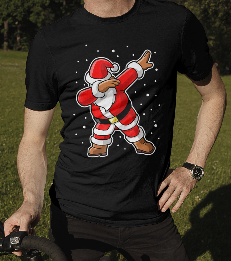 Dabbing Santa Claus Snowing Iconic Christmas Pose T-Shirt