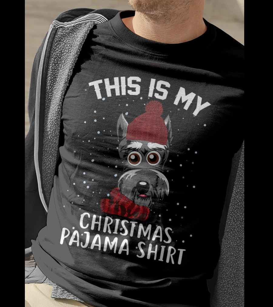 This Is My Christmas Pajama Shirt Schnauzer Dog T-Shirt
