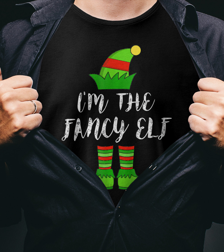 I'm The Fancy Elf Christmas Party Hat And Shoes T-Shirt
