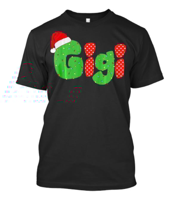 Gigi Christmas Santa Hat Lights Family Matching Pajamas T-Shirt
