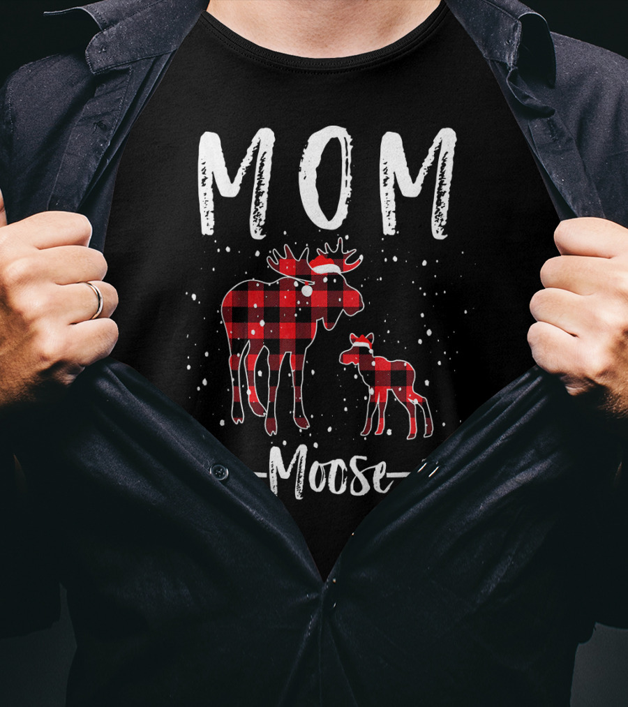 Mom Moose Buffalo Plaid Arrow T-Shirt