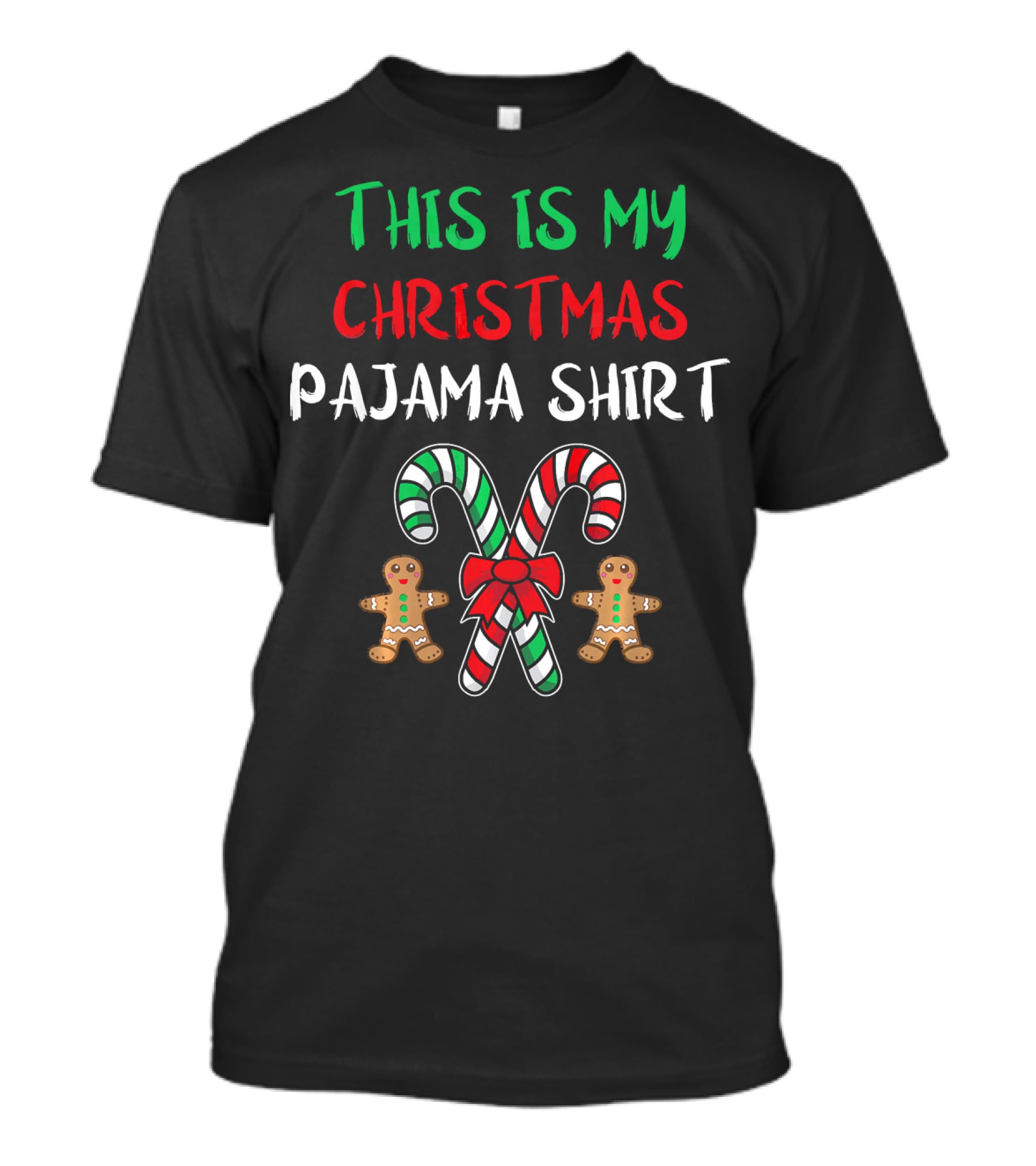 This Is My Christmas Pajama Shirt Candy Cane Gingerbread T-Shirt