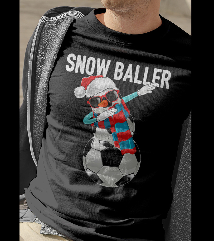 Snow Baller Dabbing Soccer Christmas Sno T-Shirt