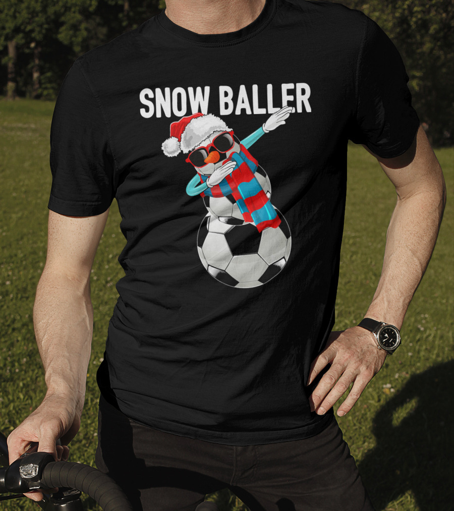 Snow Baller Dabbing Soccer Christmas Sno T-Shirt