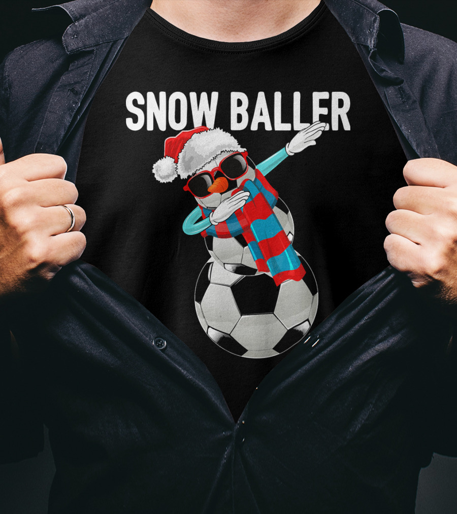 Snow Baller Dabbing Soccer Christmas Sno T-Shirt