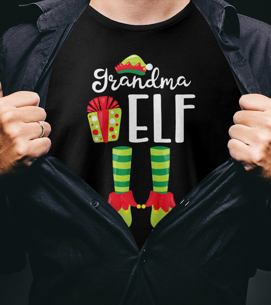 Grandma Elf Family Christmas Elf T-Shirt