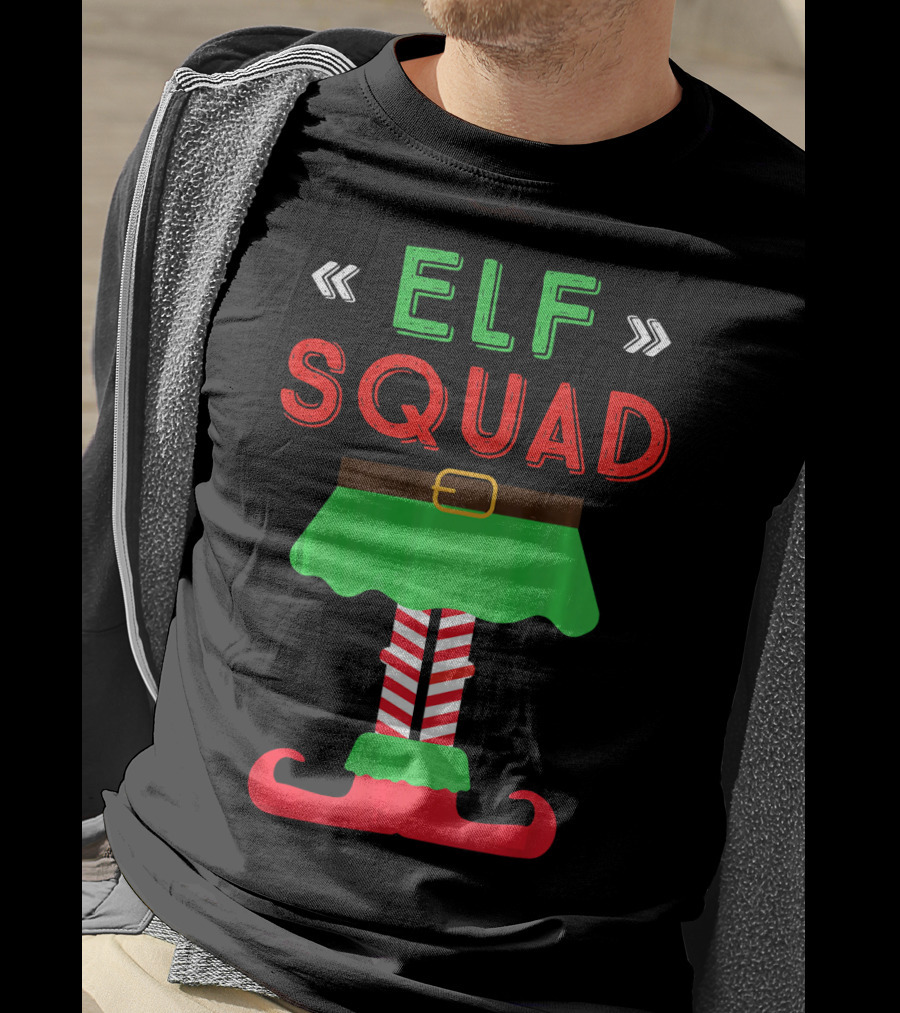 Elf Squad Christmas Holiday Funny Festive T-Shirt