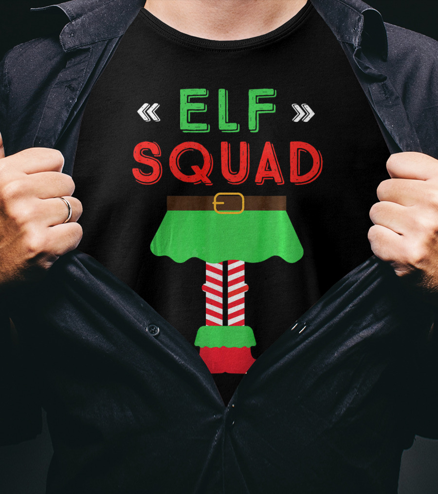 Elf Squad Christmas Holiday Funny Festive T-Shirt