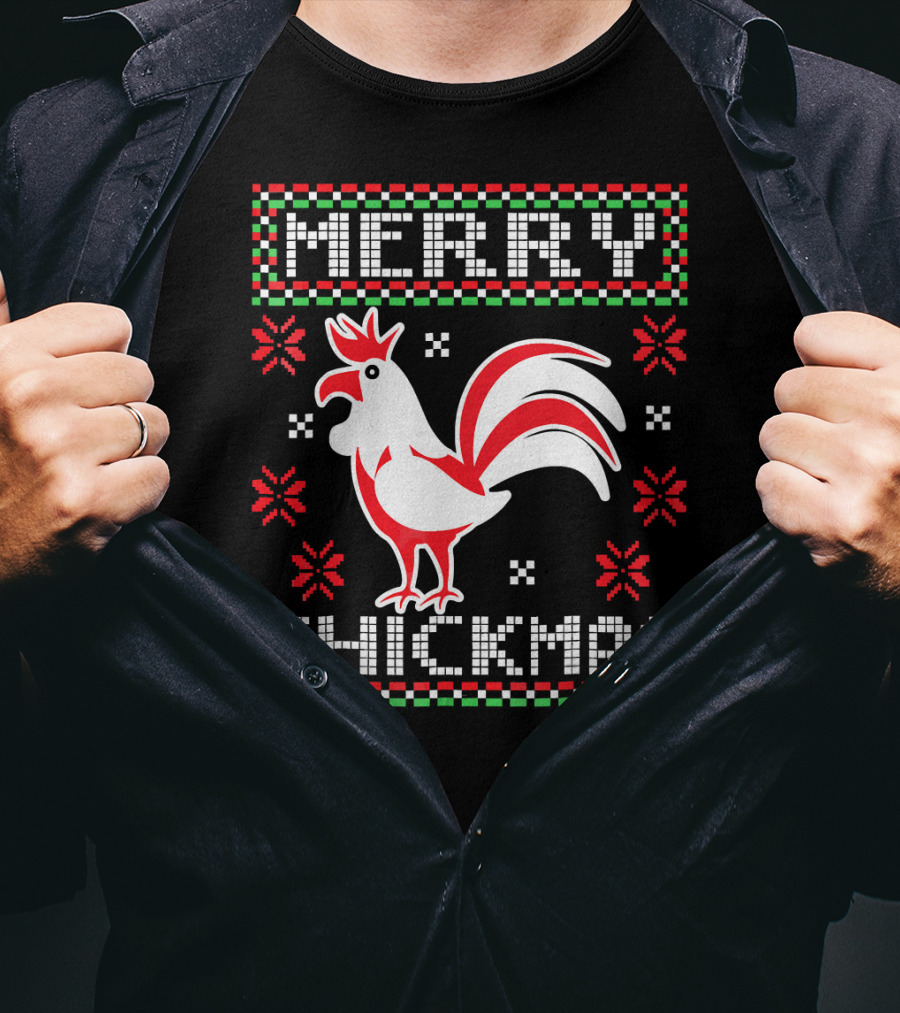 Merry Chickmas Festive Chicken Ugly T-Shirt