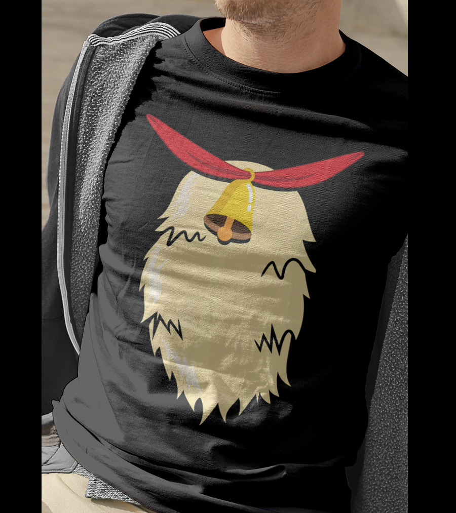 Christmas Reindeer Bell Santa Beard Costume T-Shirt
