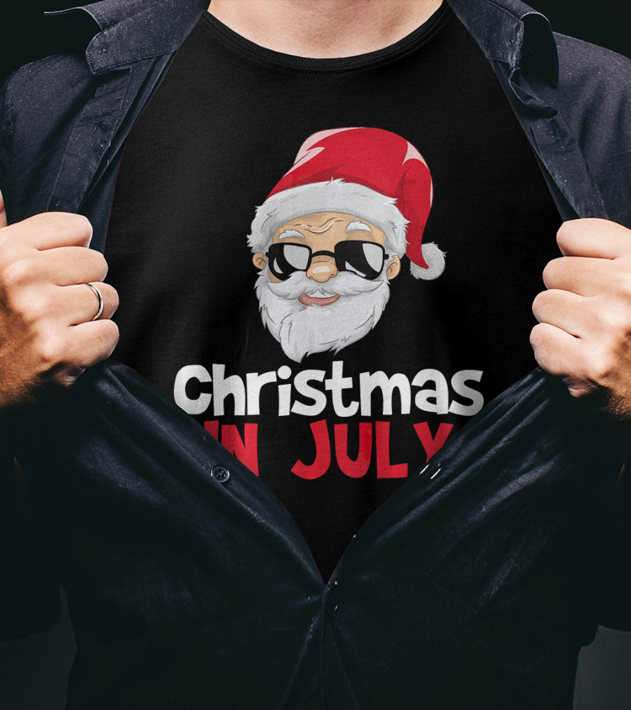 Christmas In July Santa Claus Iconic Holiday T-Shirt