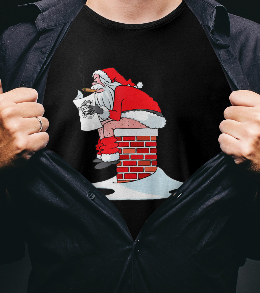 Merry Christmas Santa Claus Chimney Humor T-Shirt