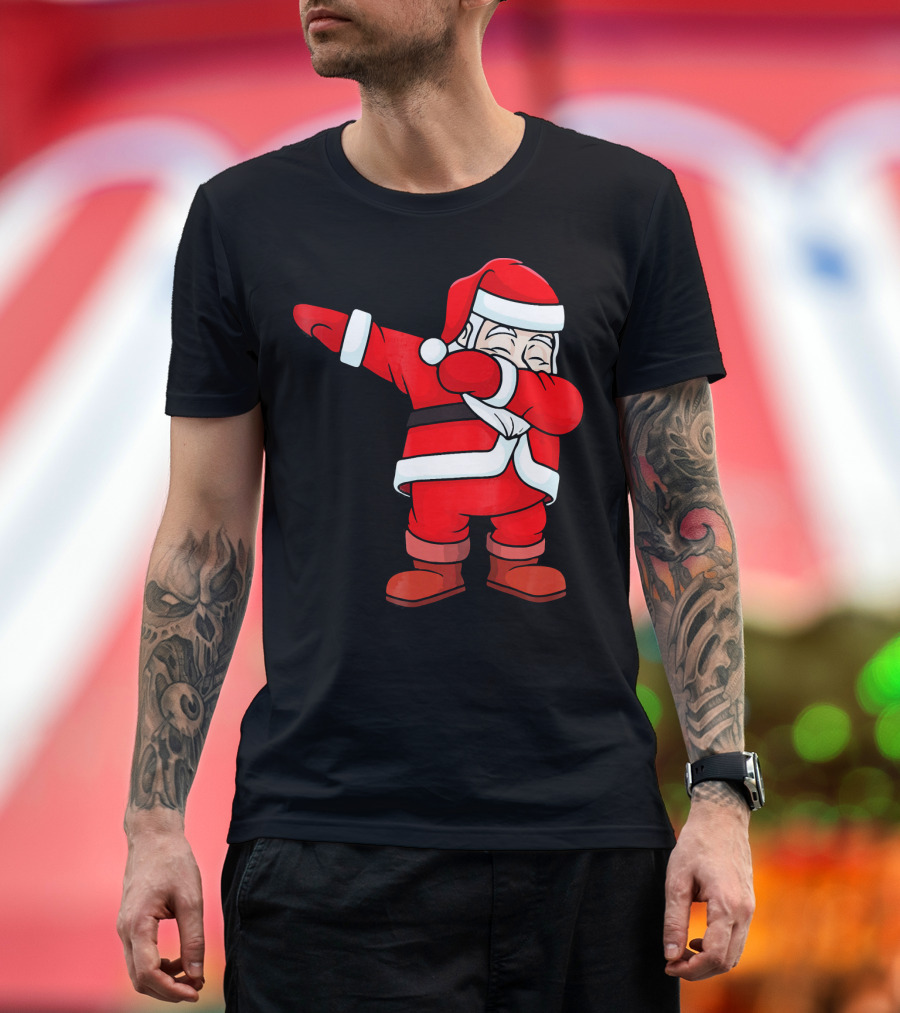 Dabbing Santa Claus Christmas Dance Pose Holiday Fun T-Shirt