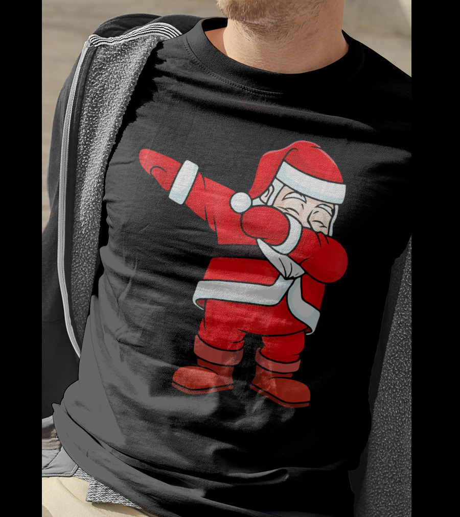 Dabbing Santa Claus Christmas Dance Pose Holiday Fun T-Shirt