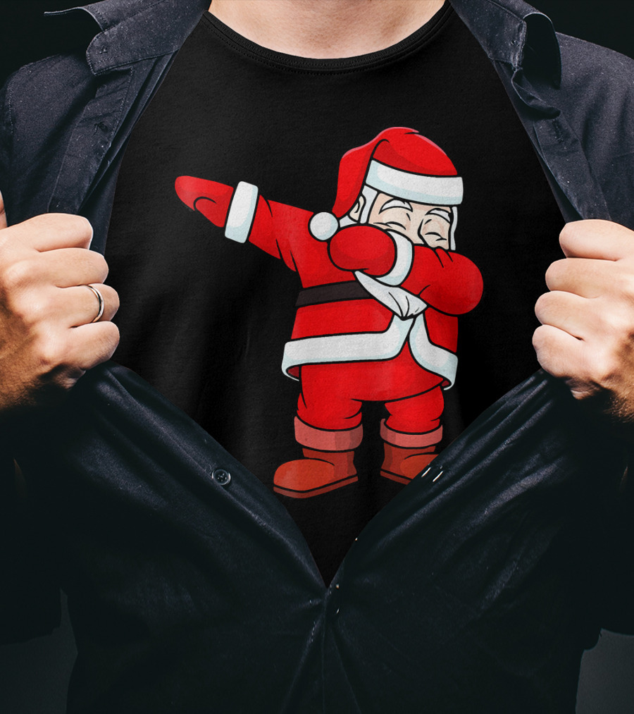 Dabbing Santa Claus Christmas Dance Pose Holiday Fun T-Shirt