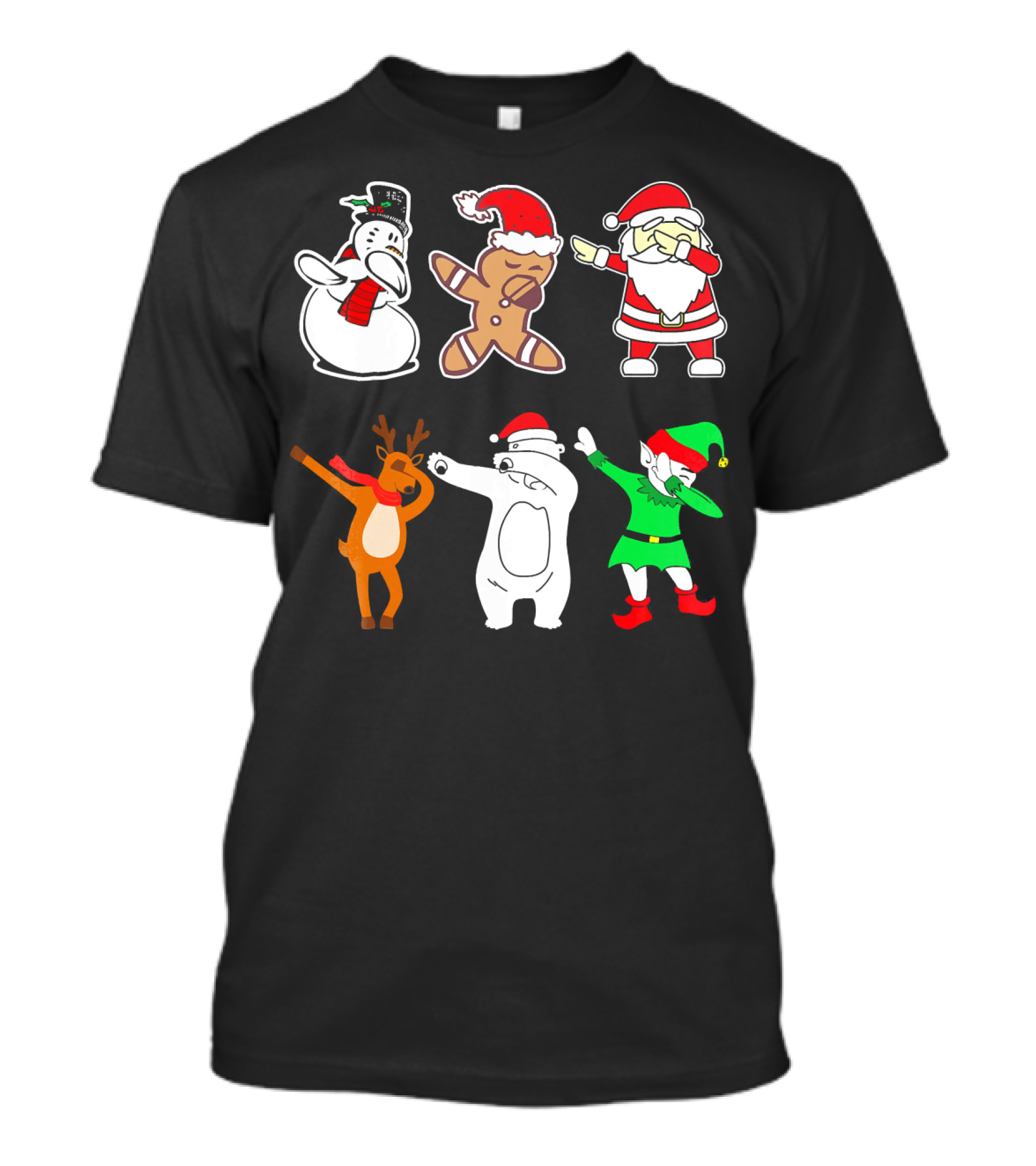 Dabbing Snowman Gingerbread Santa Reindeer Polar Bear Elf Christmas Dab T-Shirt