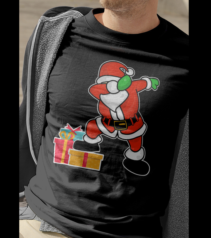 Cute Santa Dabbing With Gifts T-Shirt
