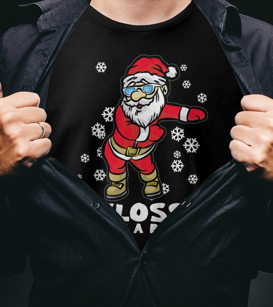 Floss Like A Boss Funny Dancing Santa Christmas Snowflakes T-Shirt