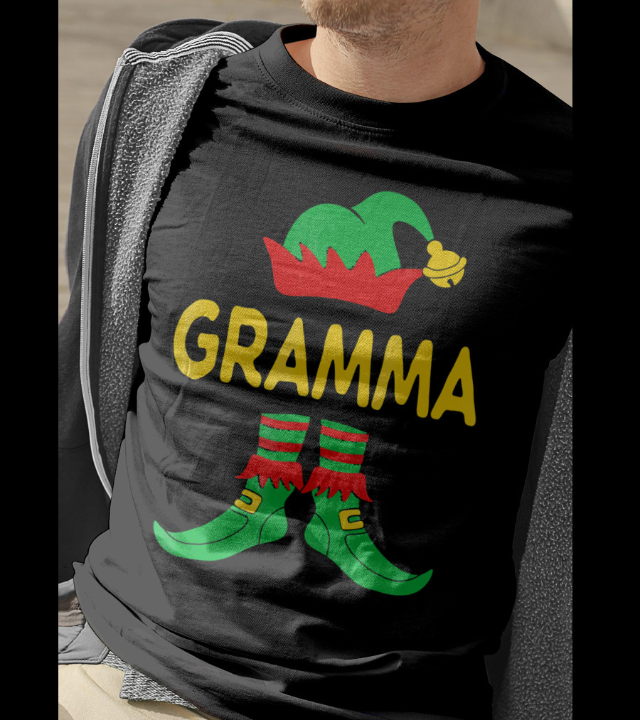 Gramma Elf Christmas Family Matching Outfit Holiday T-Shirt