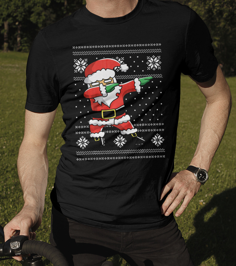 Festive Dabbing Santa Ugly Christmas T-Shirt