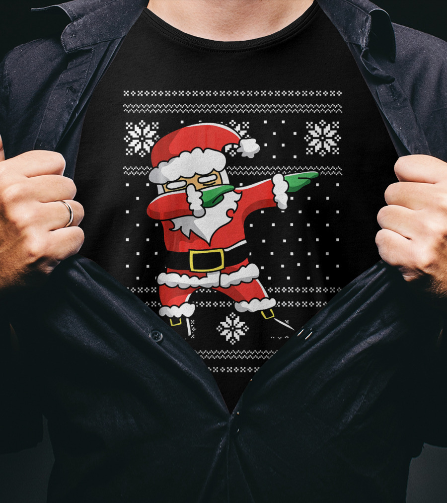 Festive Dabbing Santa Ugly Christmas T-Shirt