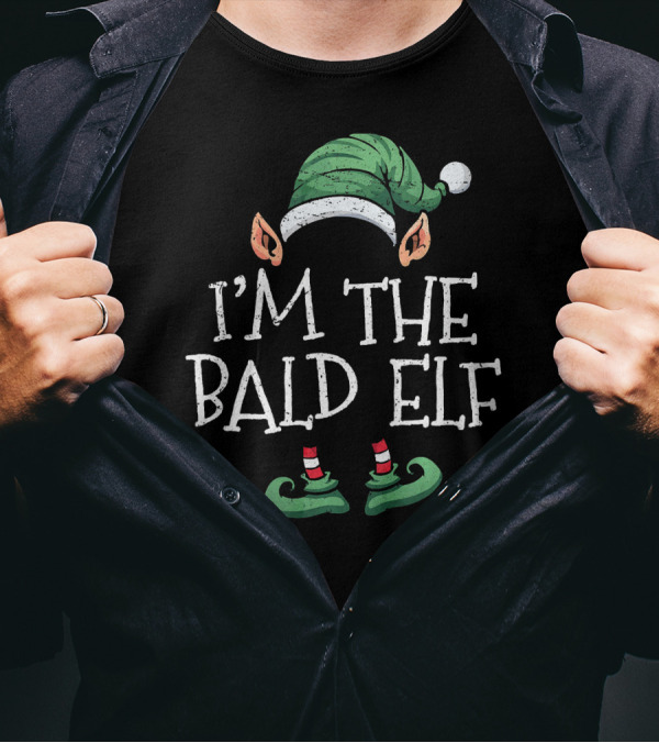 I'm The Bald Elf Christmas Family Group Matching T-Shirt
