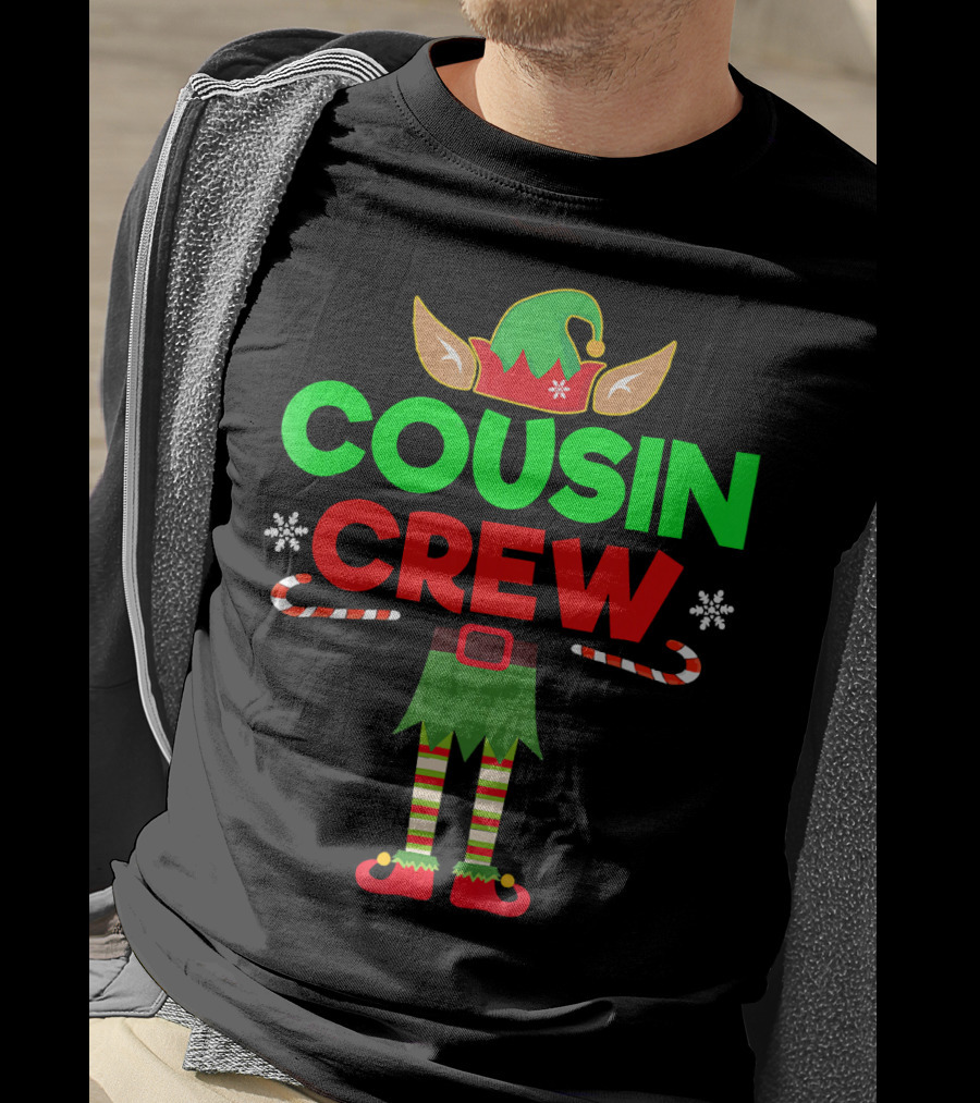 Cousin Crew Elf Outfit Christmas Family Matching T-Shirt