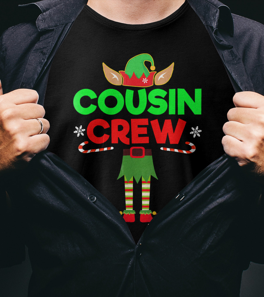 Cousin Crew Elf Outfit Christmas Family Matching T-Shirt