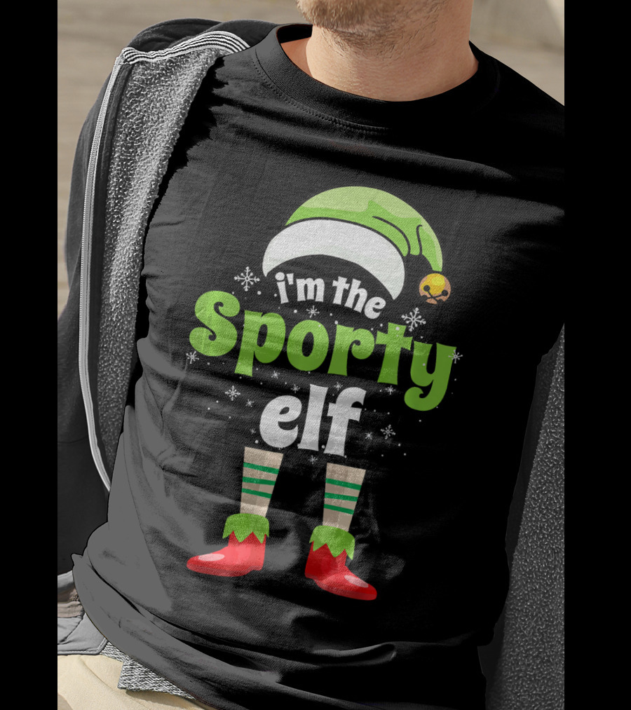 I'm The Sporty Elf Funny Family Holiday T-Shirt