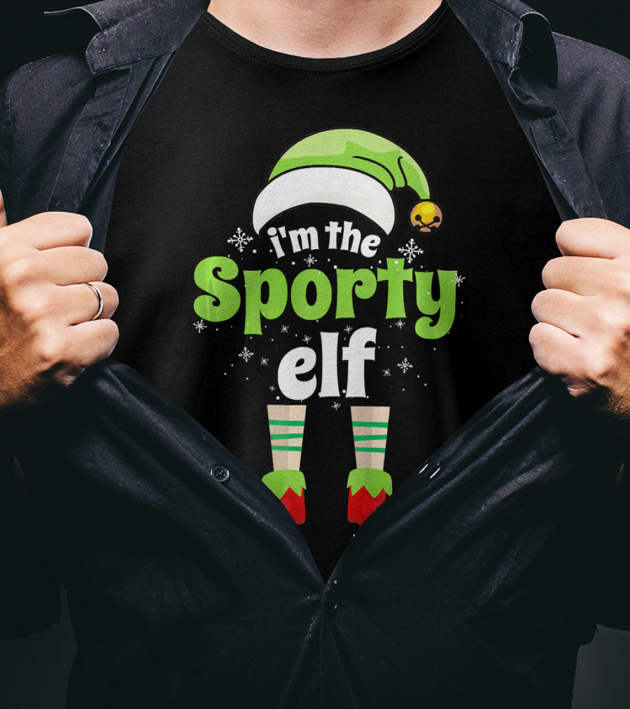 I'm The Sporty Elf Funny Family Holiday T-Shirt