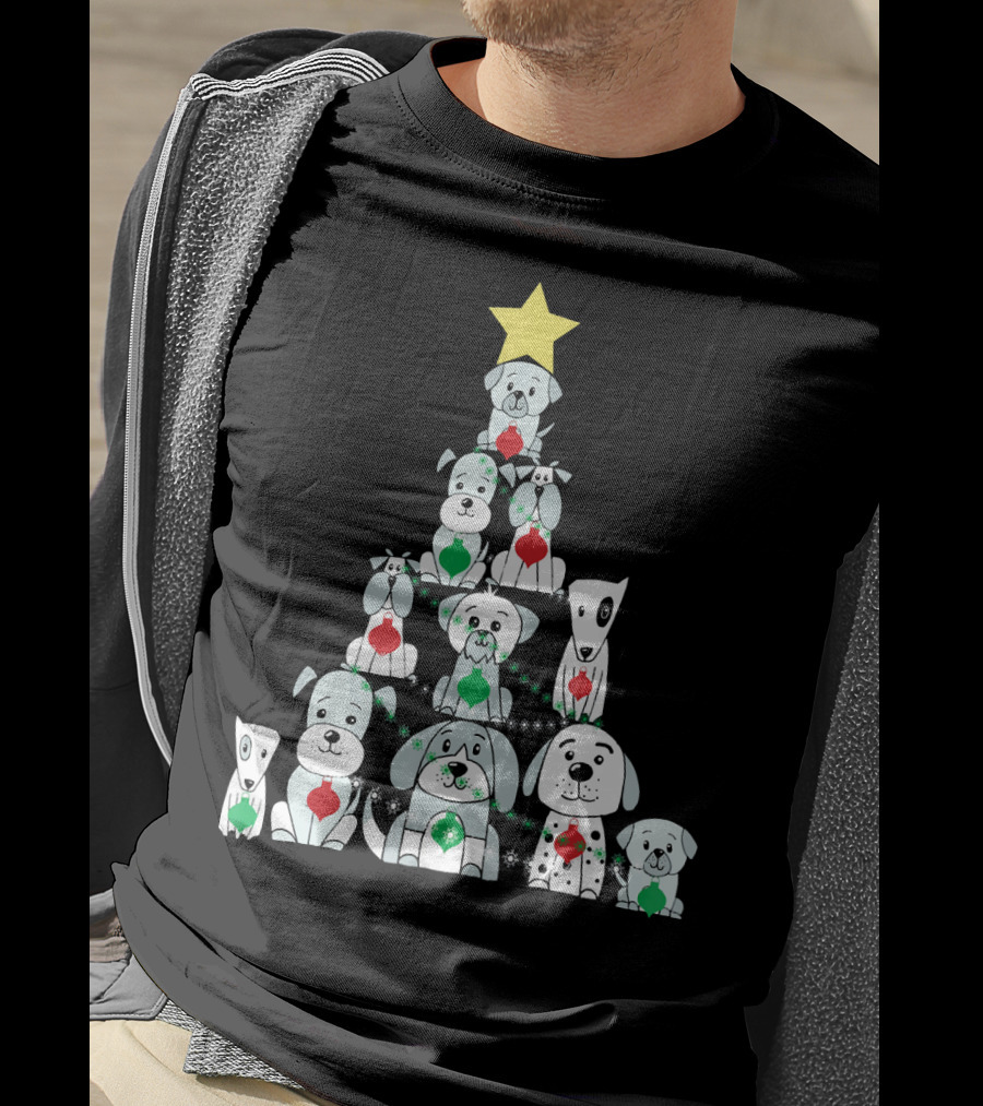Christmas Dog Tree With Star T-Shirt